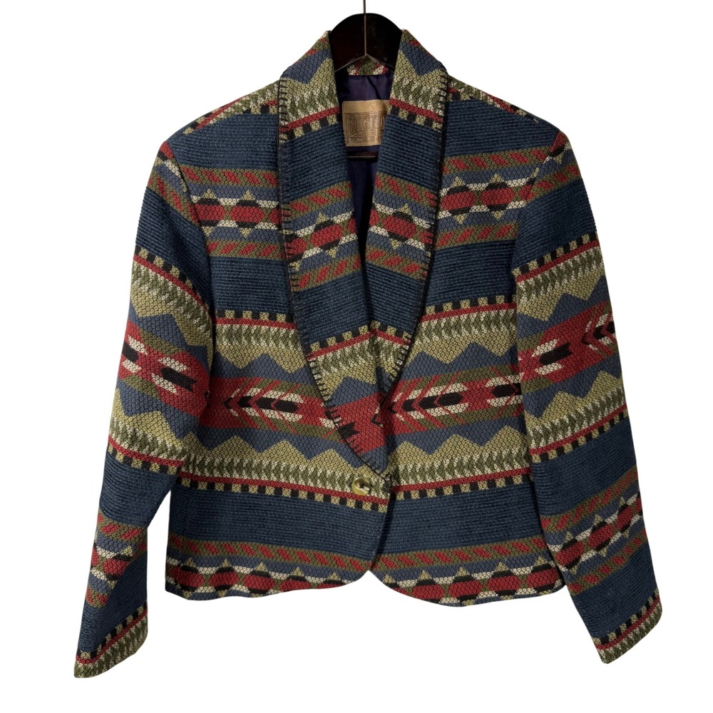 Roughrider by Circle T Vintage Southwestern Tapestry Blazer Western Jacket M